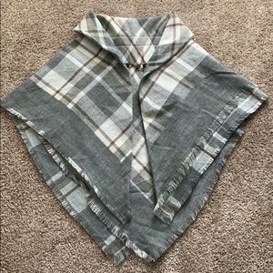 Gray checkered poncho